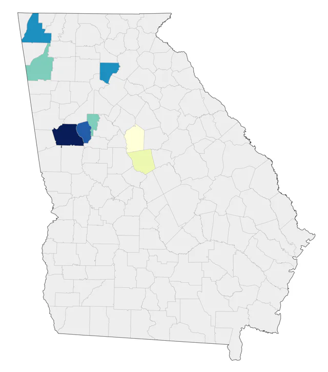 Trumpeter Swan county map