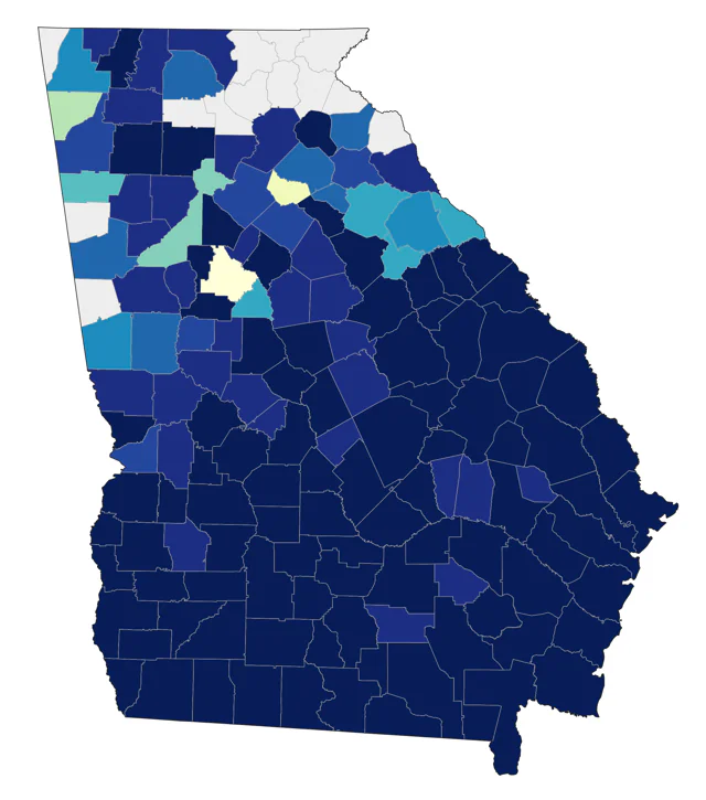 Western Cattle-Egret county map