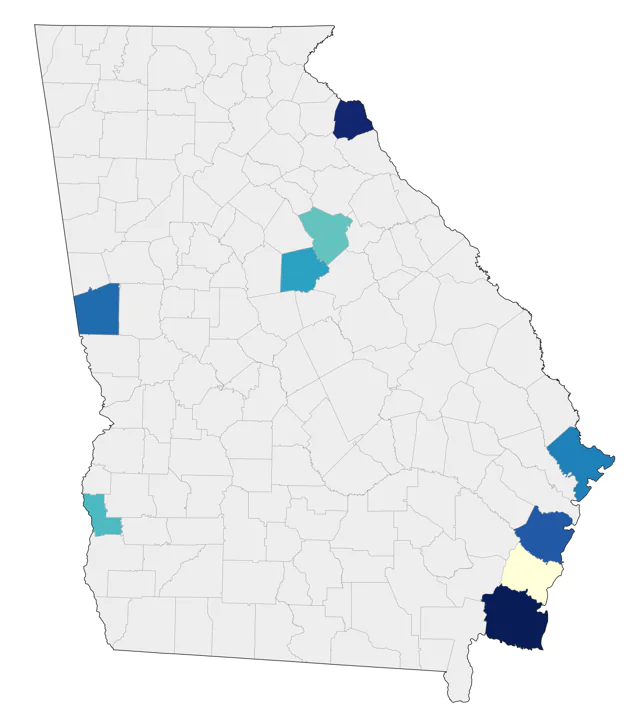 Western Grebe county map