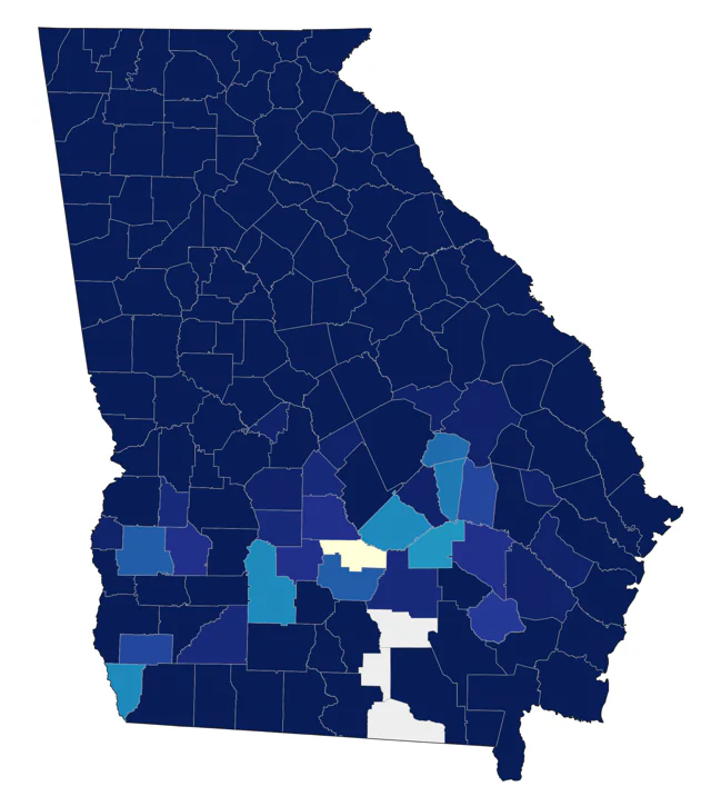 White-breasted Nuthatch county map