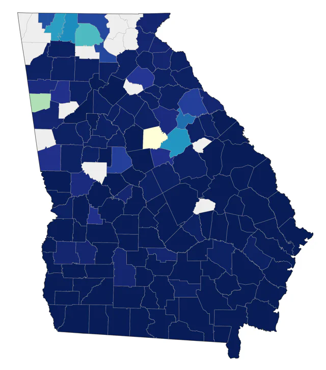 White Ibis county map