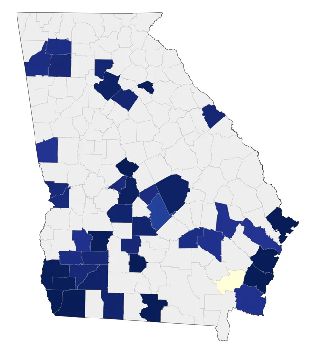 White-winged Dove county map