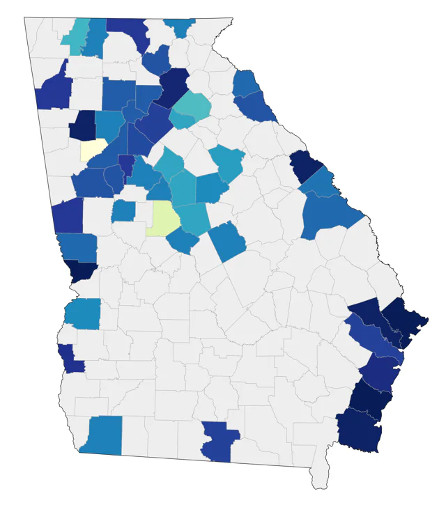 White-winged Scoter county map