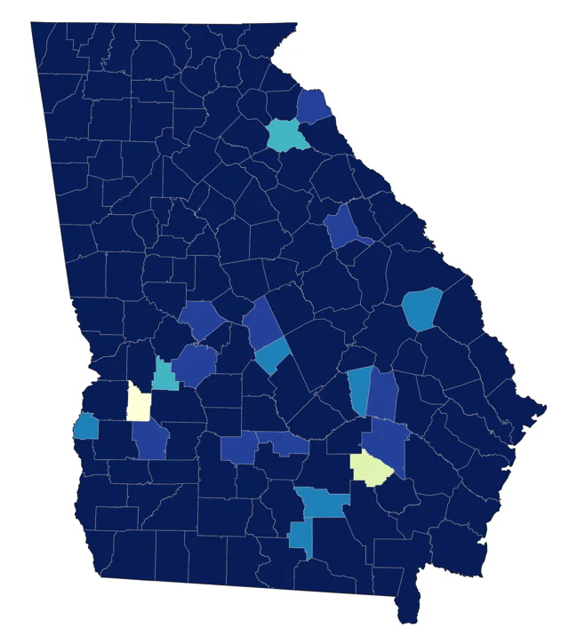 Wild Turkey county map