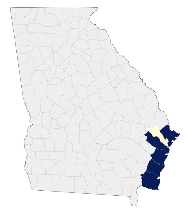 Wilson's Plover county map