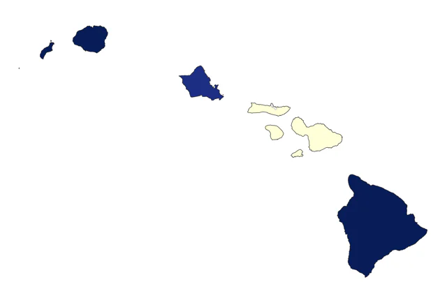 Hawaiian Duck county map