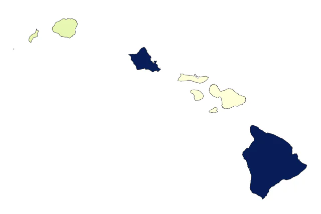 Kalij Pheasant county map