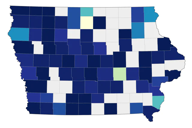 American Avocet county map