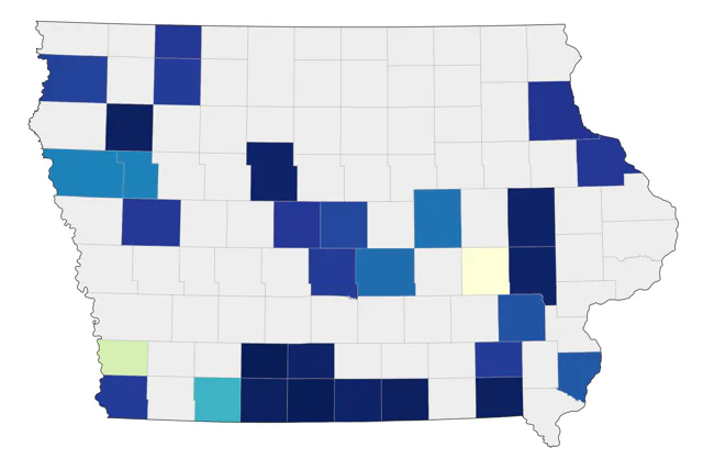American Barn Owl county map