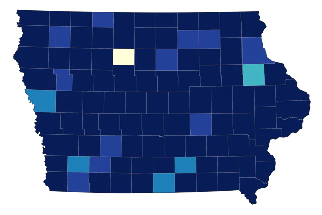 American Coot county map