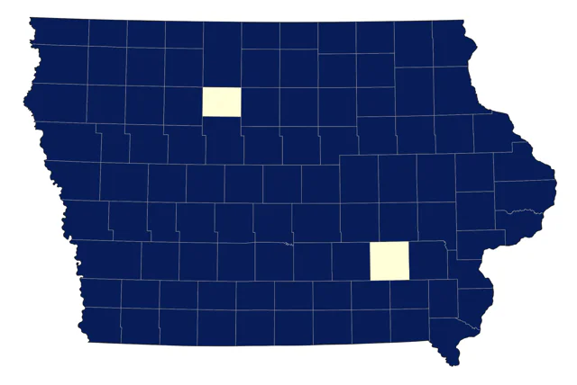 American Goldfinch county map