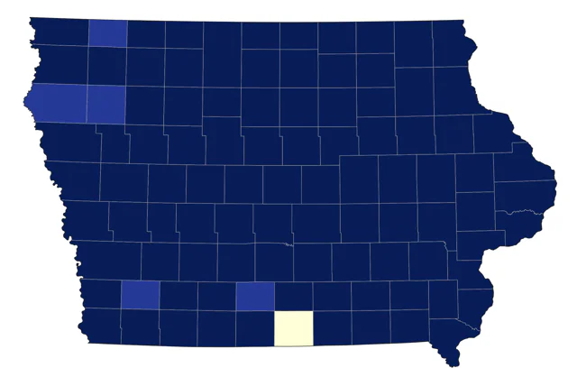 American Redstart county map