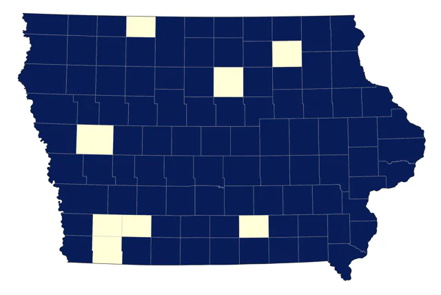 American Tree Sparrow county map