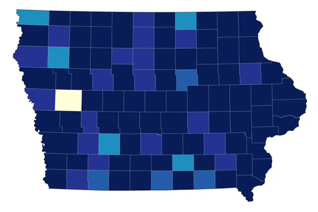 American White Pelican county map
