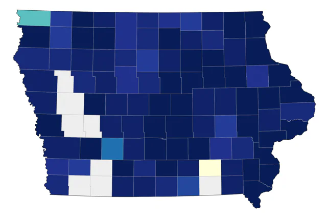 Bay-breasted Warbler county map