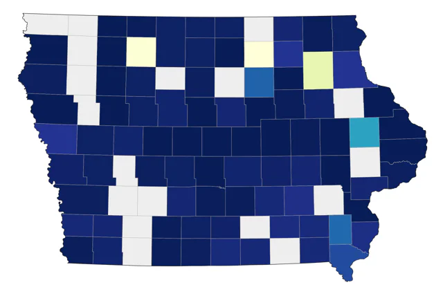 Black-crowned Night Heron county map