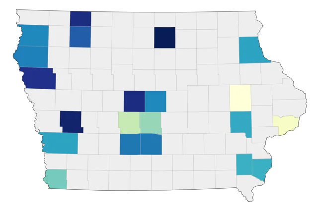 Black-headed Grosbeak county map