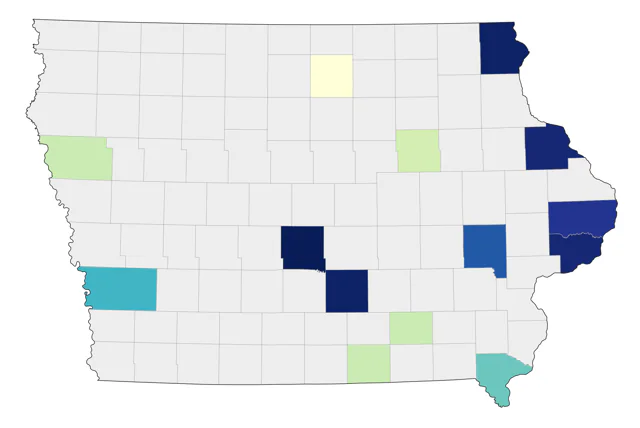 Black-legged Kittiwake county map