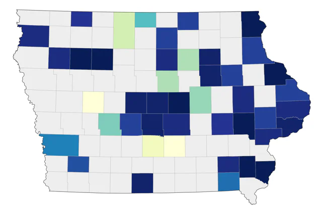 Black-throated Blue Warbler county map
