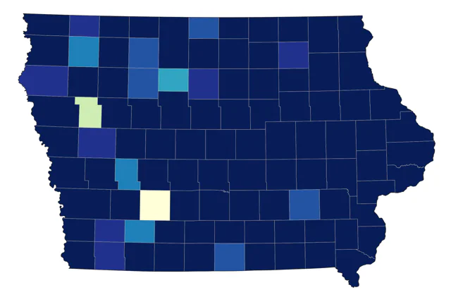 Blue-gray Gnatcatcher county map