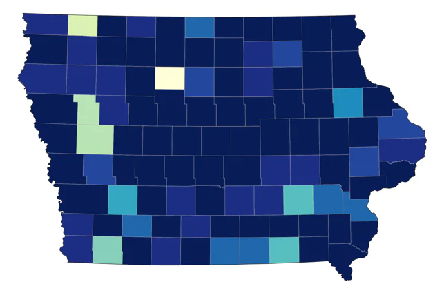 Blue-headed Vireo county map