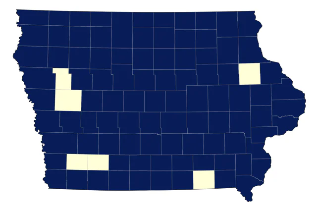 Blue-winged Teal county map