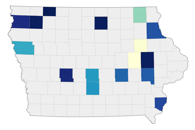 Bohemian Waxwing county map
