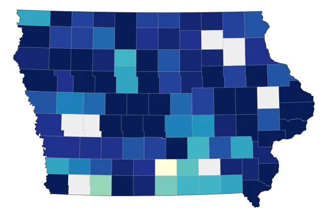 Brewer's Blackbird county map