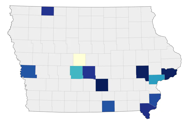 Brown Pelican county map