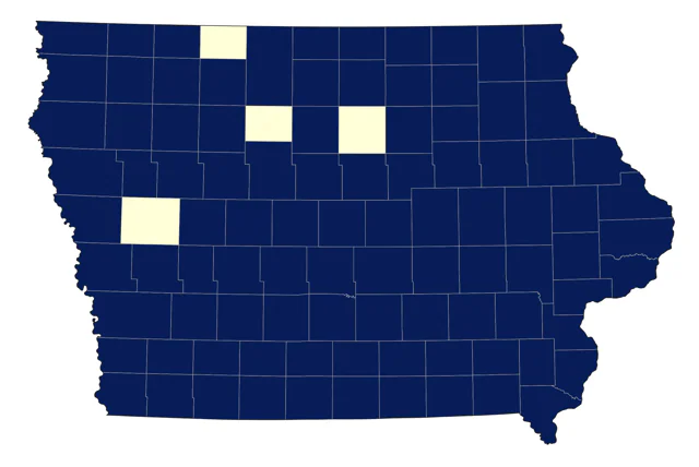 Brown Thrasher county map