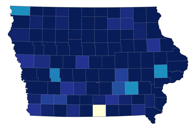 Canvasback county map