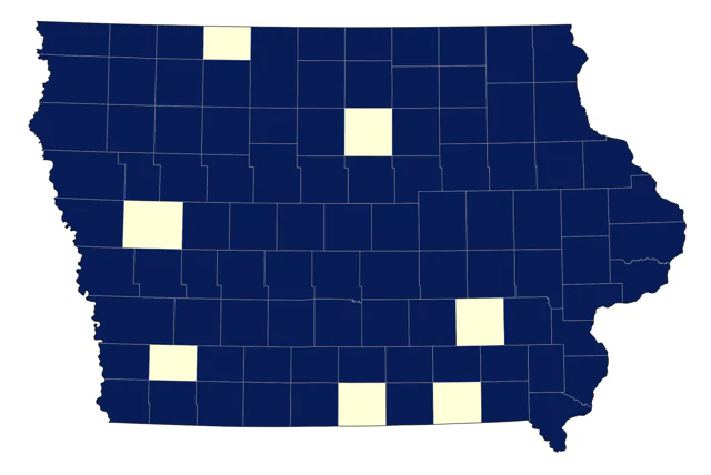 Cedar Waxwing county map