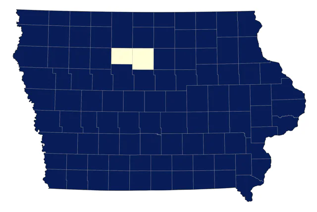 Chipping Sparrow county map