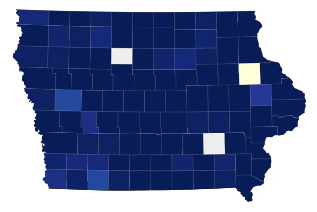 Common Merganser county map