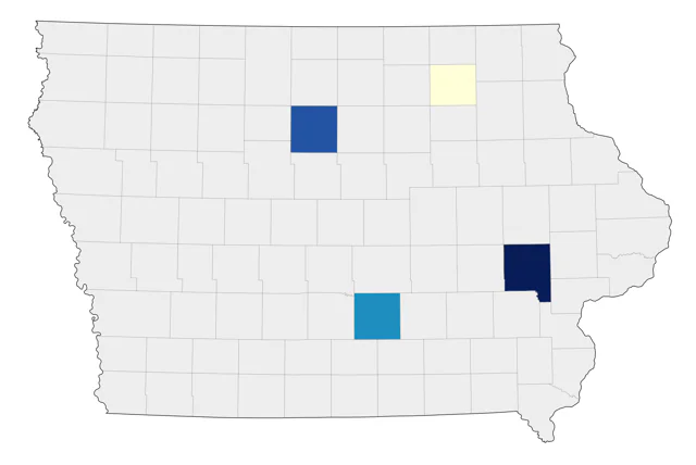 Curlew Sandpiper county map