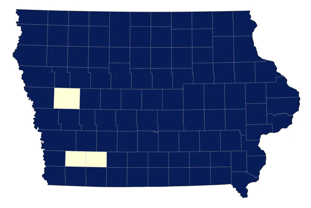 Downy Woodpecker county map