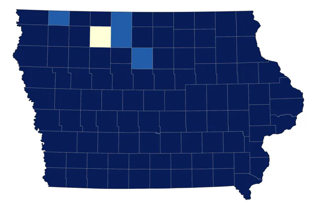 Eastern Bluebird county map