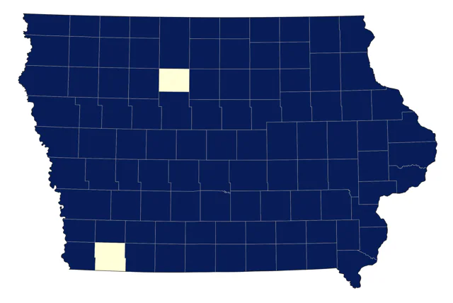 Eastern Kingbird county map