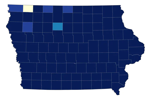 Eastern Meadowlark county map