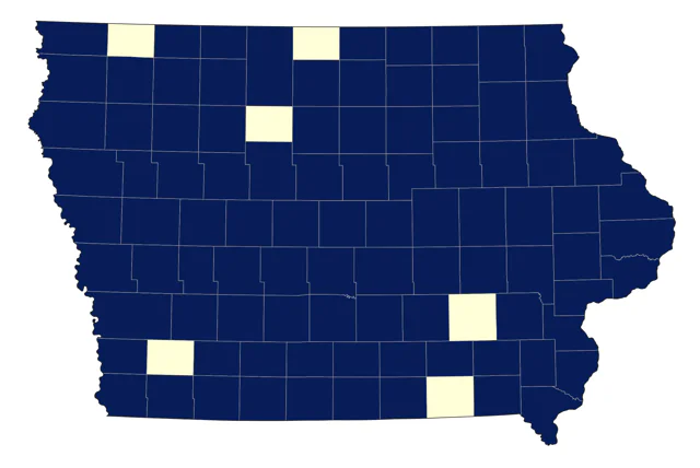 Eastern Phoebe county map