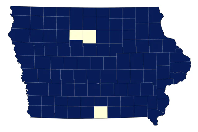 Eastern Warbling Vireo county map