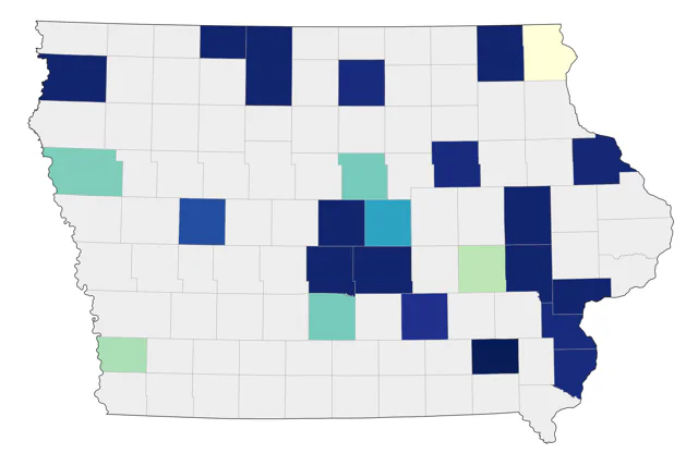 Evening Grosbeak county map