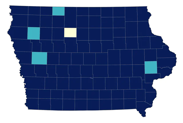 Great Blue Heron county map