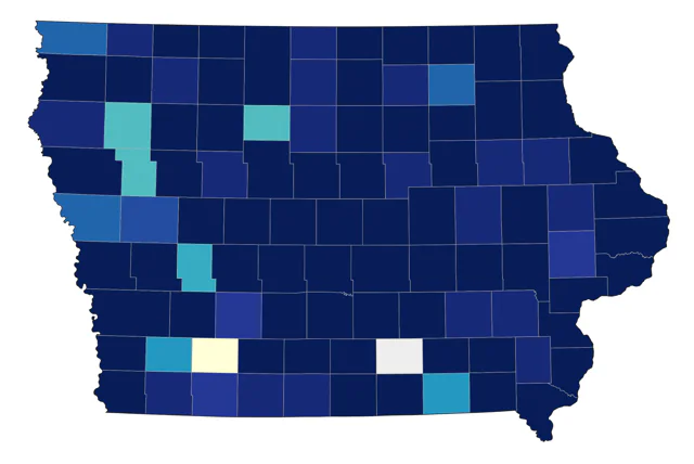 Great Egret county map