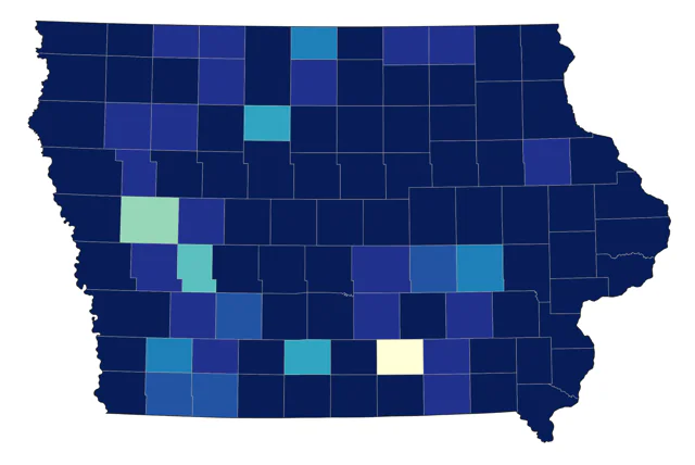 Great Horned Owl county map