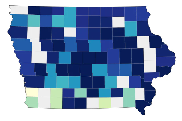 Greater Scaup county map