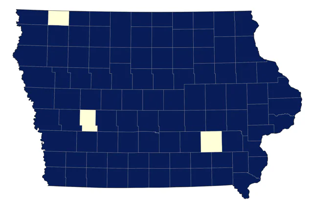 Hairy Woodpecker county map