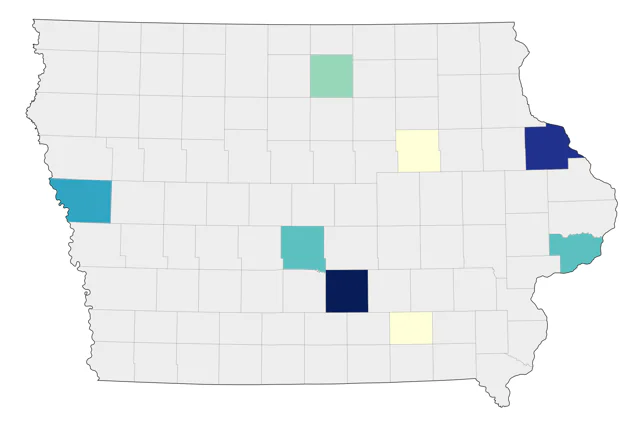 Harlequin Duck county map