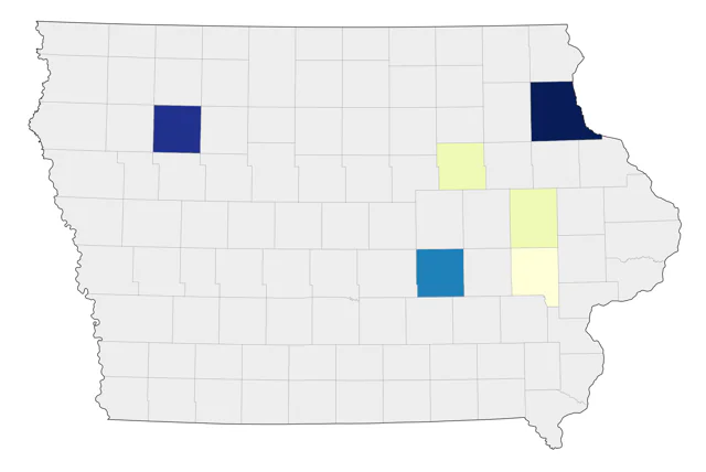 Helmeted Guineafowl county map