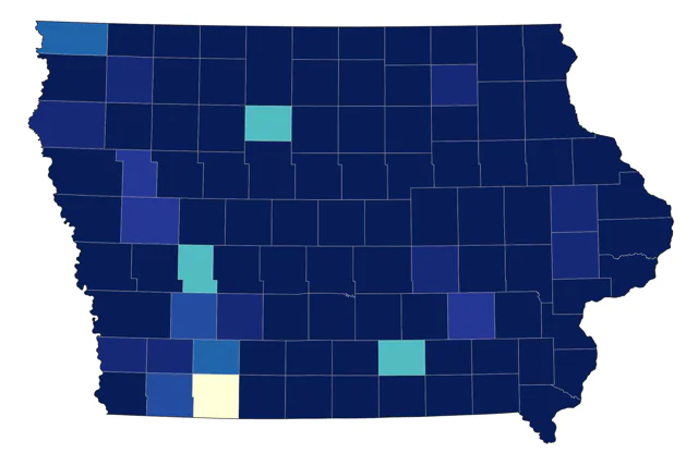 Hooded Merganser county map